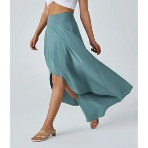 Halara Stone Blue Breezeful™ High Waisted High Low Ruffle 2-in-1 Flowy Quick Dry